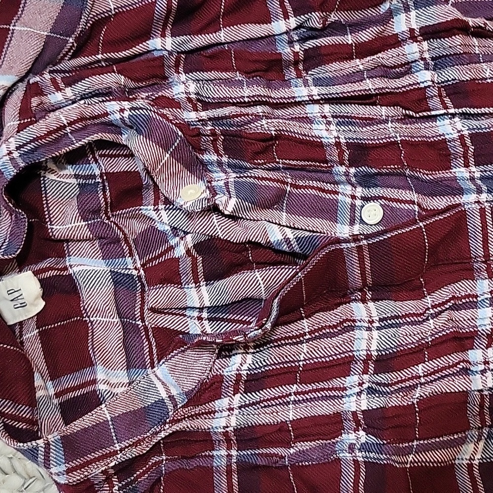 Vintage Gap Popover Plaid Shirt in Rayon - Picture 3 of 4